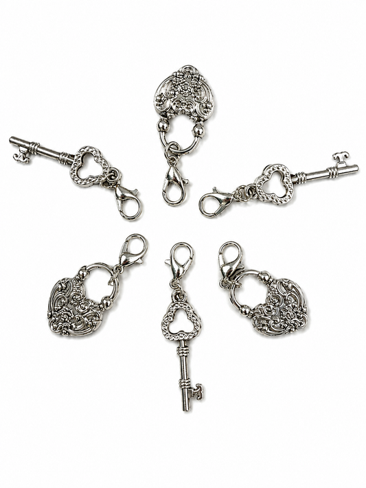 Heart Lock and Key Stitch Markers